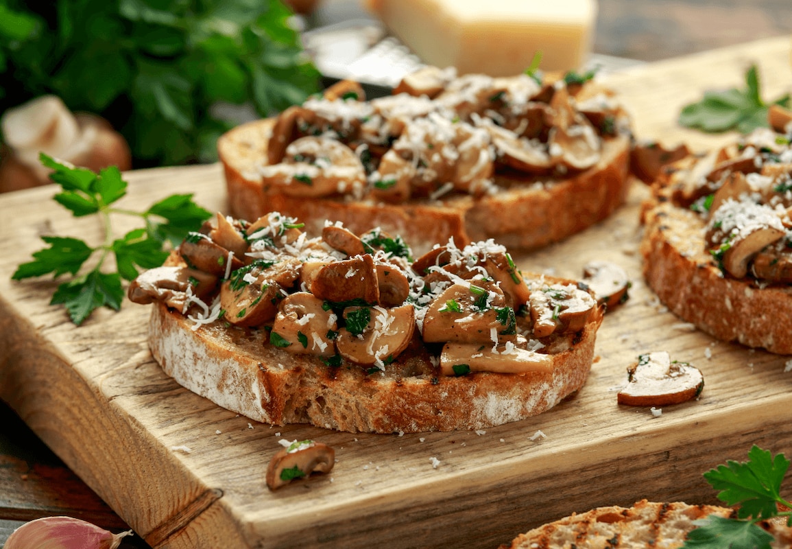 champignons grillés à l'ail et au persil