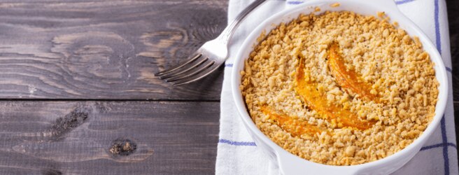 Recette de crumble au potiron et parmesan