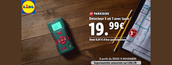 Zoom sur le détecteur 5 en 1 avec laser Parkside