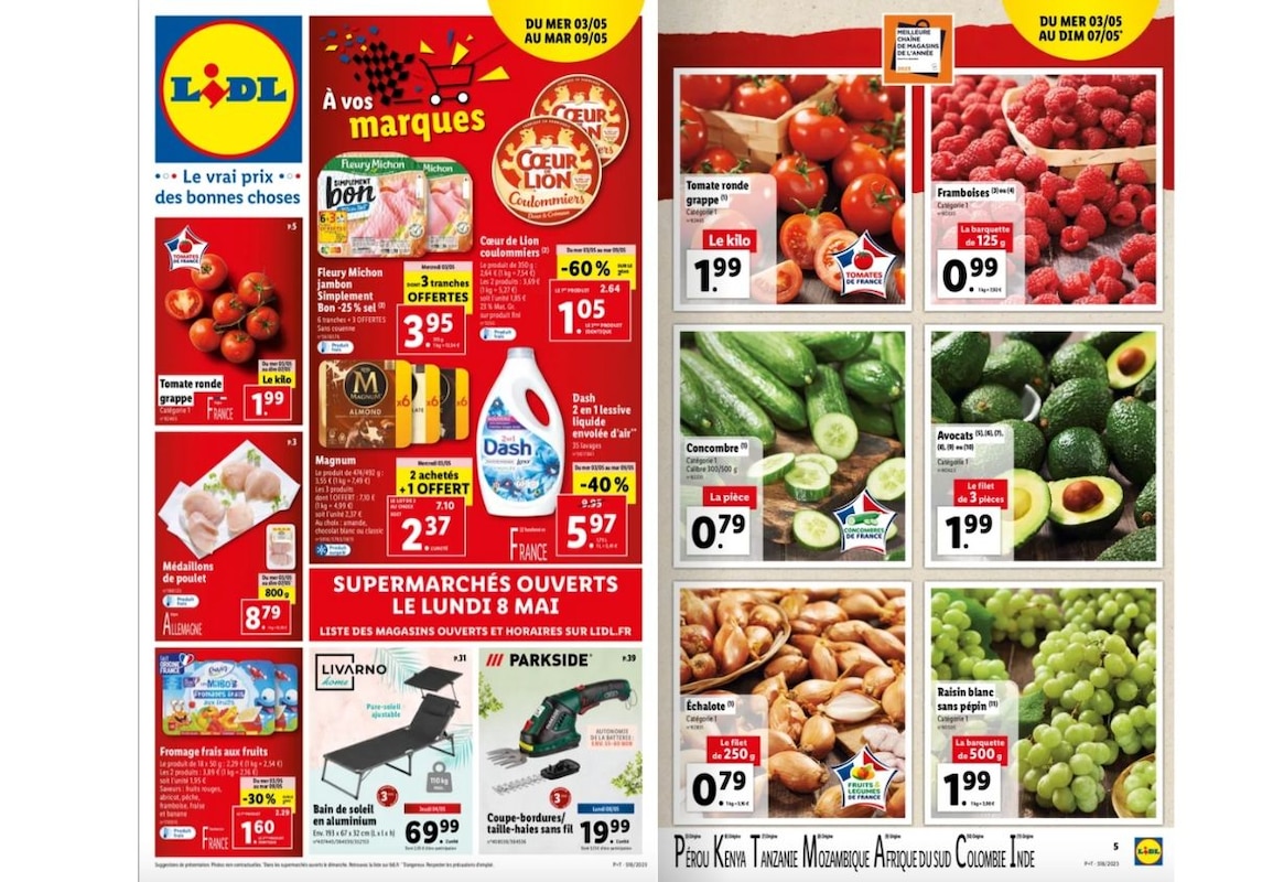 offres semaine du 2 au 7 mai Lidl fruits et légumes CW18 2023