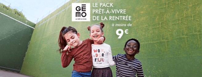 Le pack prêt-à-vivre Gémo pour la rentrée des classes