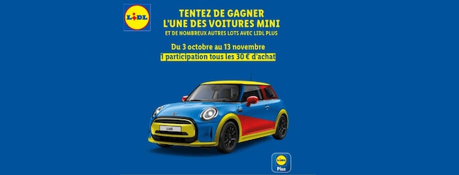 Grand jeu concours Lidl pour gagner une Mini Cooper et 2400 produits