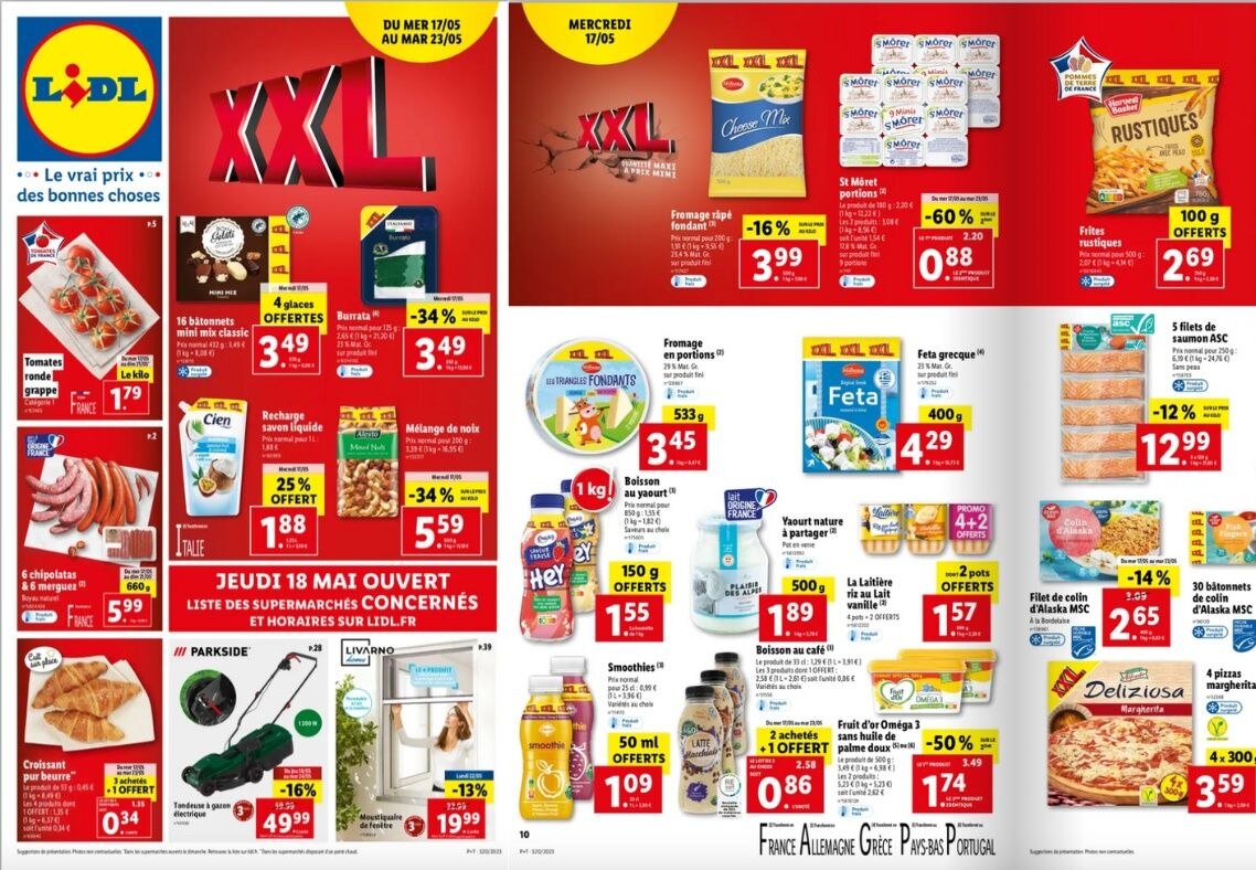 maxi quantités à prix réduits Lidl du 17 au 23 mai