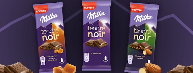 Milka sort une nouvelle gamme Tendre noir