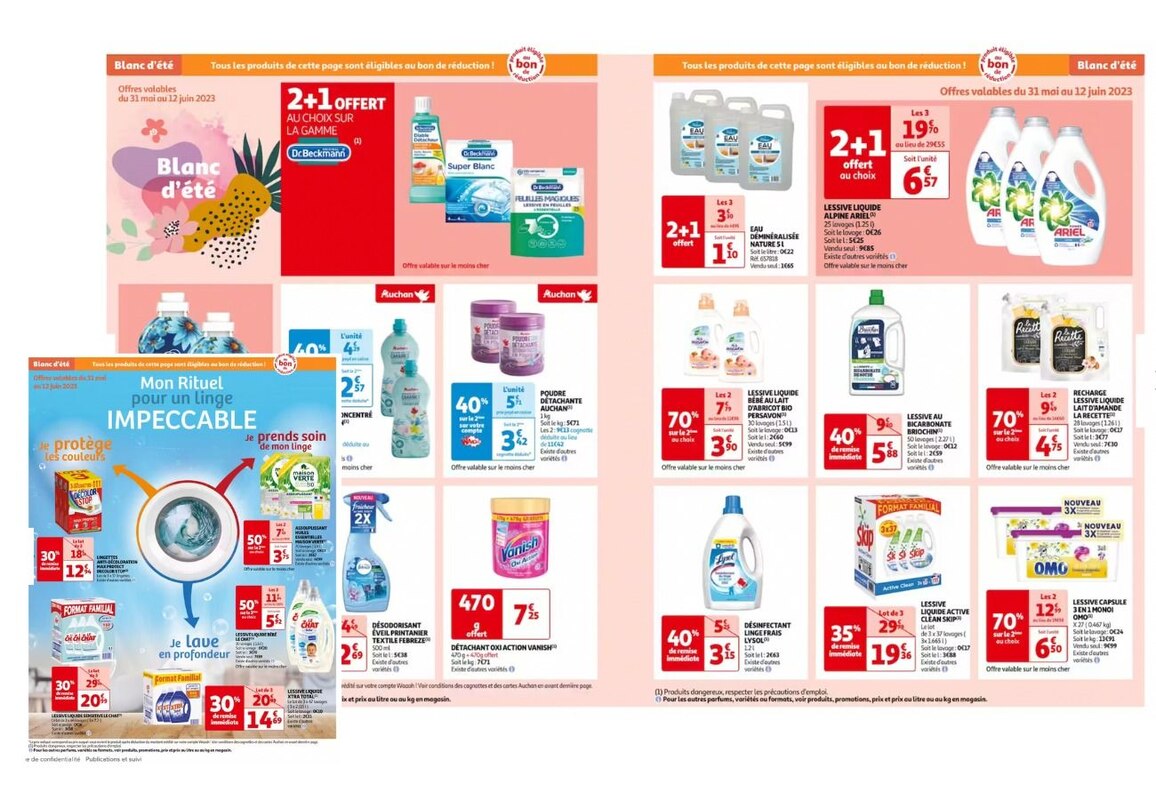 offres blanc d'été Auchan du 31 mai au 06 juin