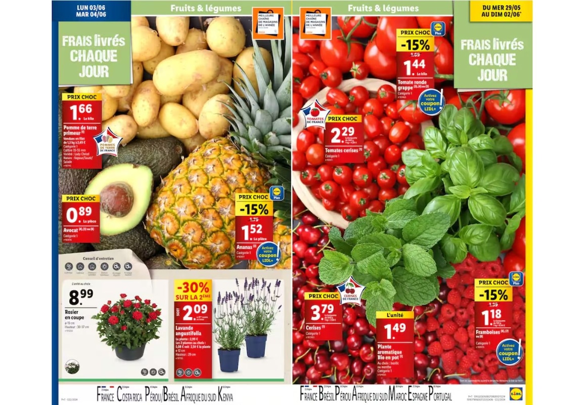 offres fruits et légumes Lidl.