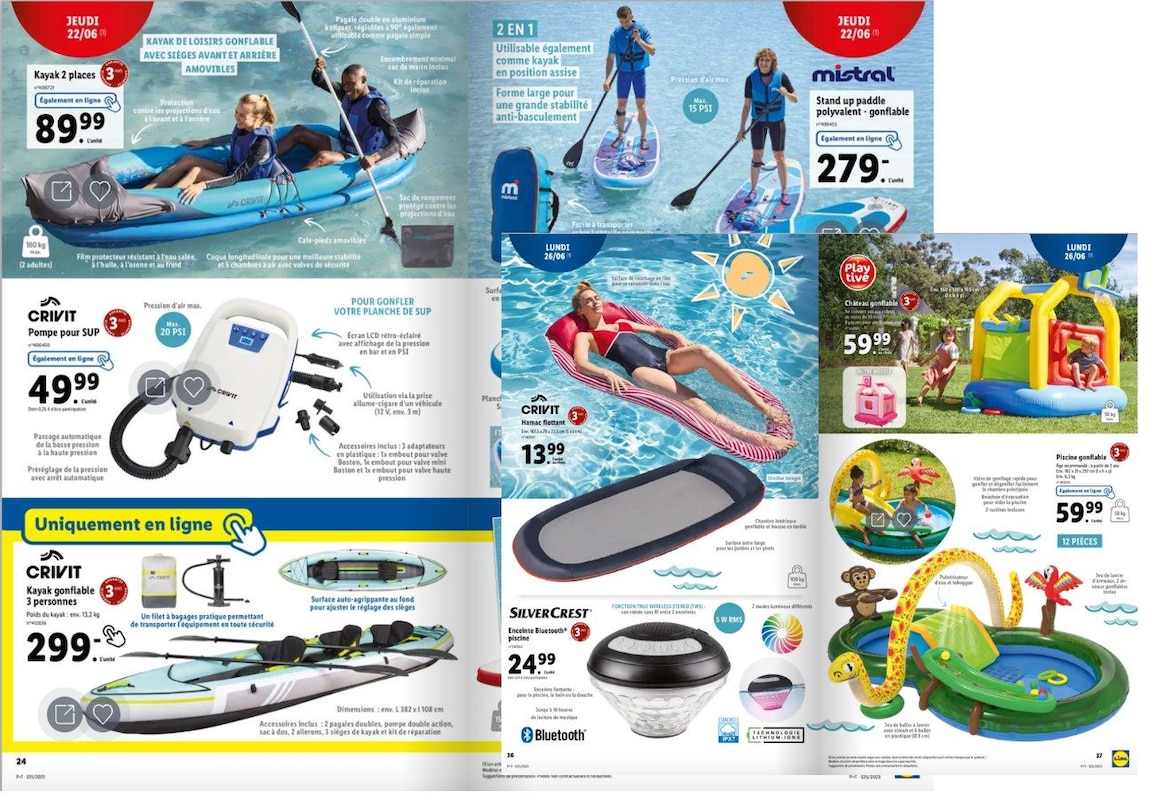Voir les offres produits été Lidl 21 au 27 juin