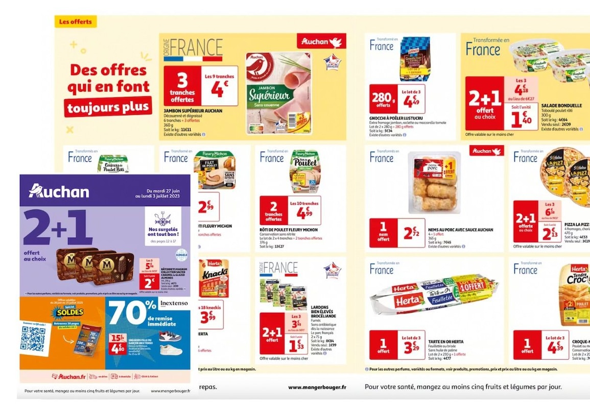 Voir les offres produits offerts Auchan