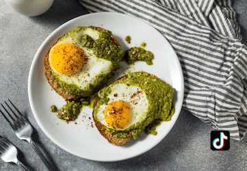 Recette de pesto eggs vue sur Tiktok