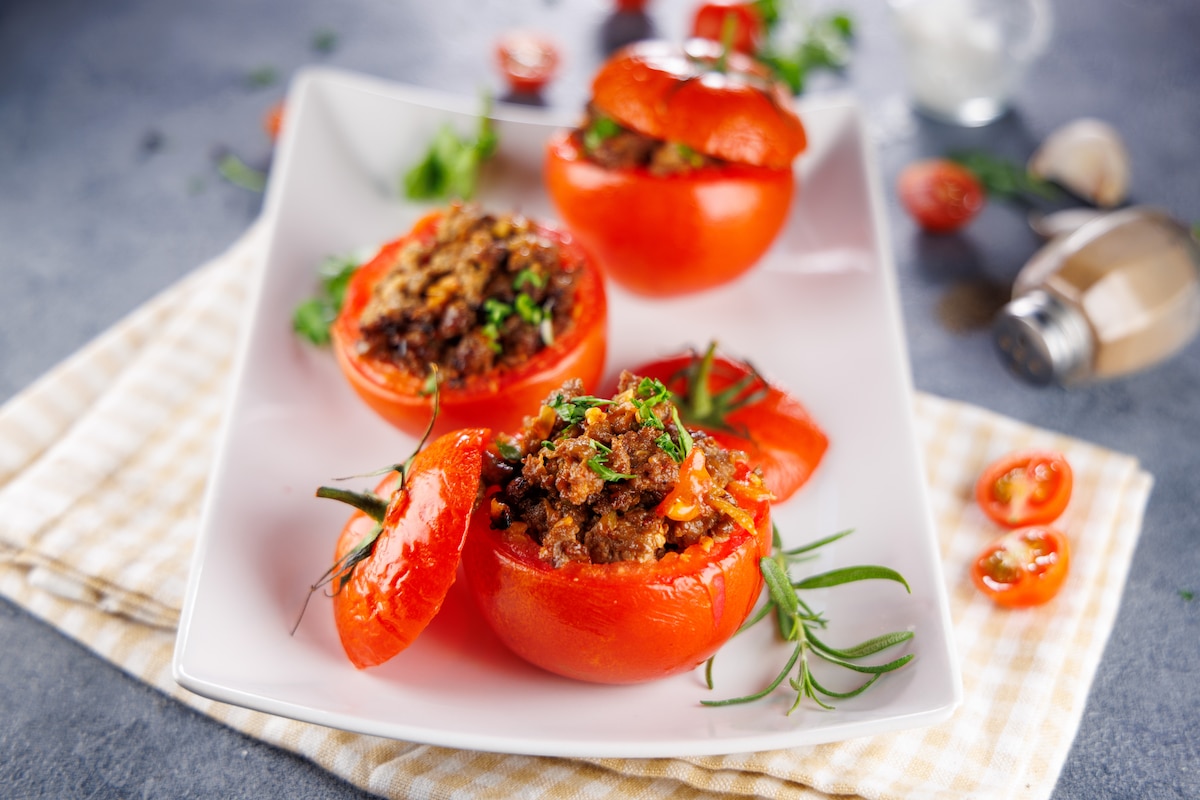 Tomates farcies à la viande.