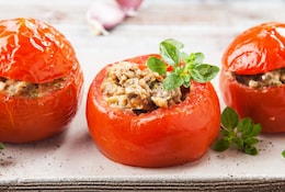Tomates farcies à la viande.