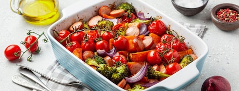 Plat sain composé de légumes rôtis.