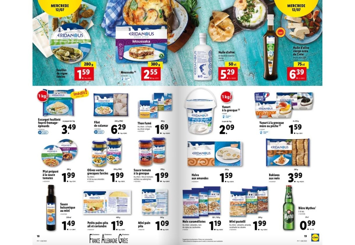 Voir les offres de produits grecs chez Lidl