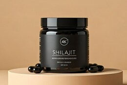 Pot noir de gélules de shilajit.