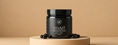 Pot noir de gélules de shilajit.