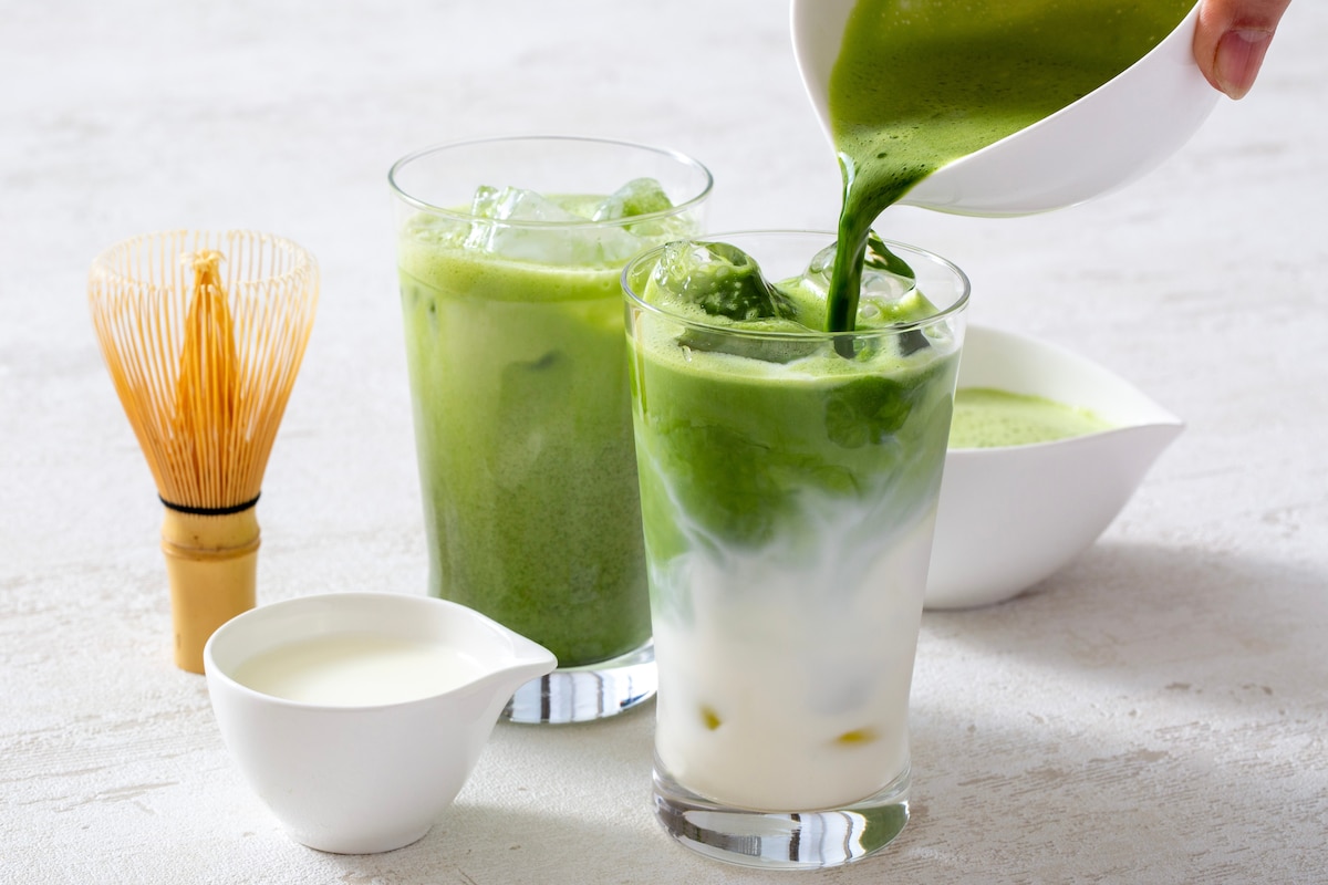 Matcha latte glacé.