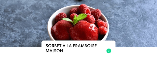 Sorbet à la framboise ultra rapide