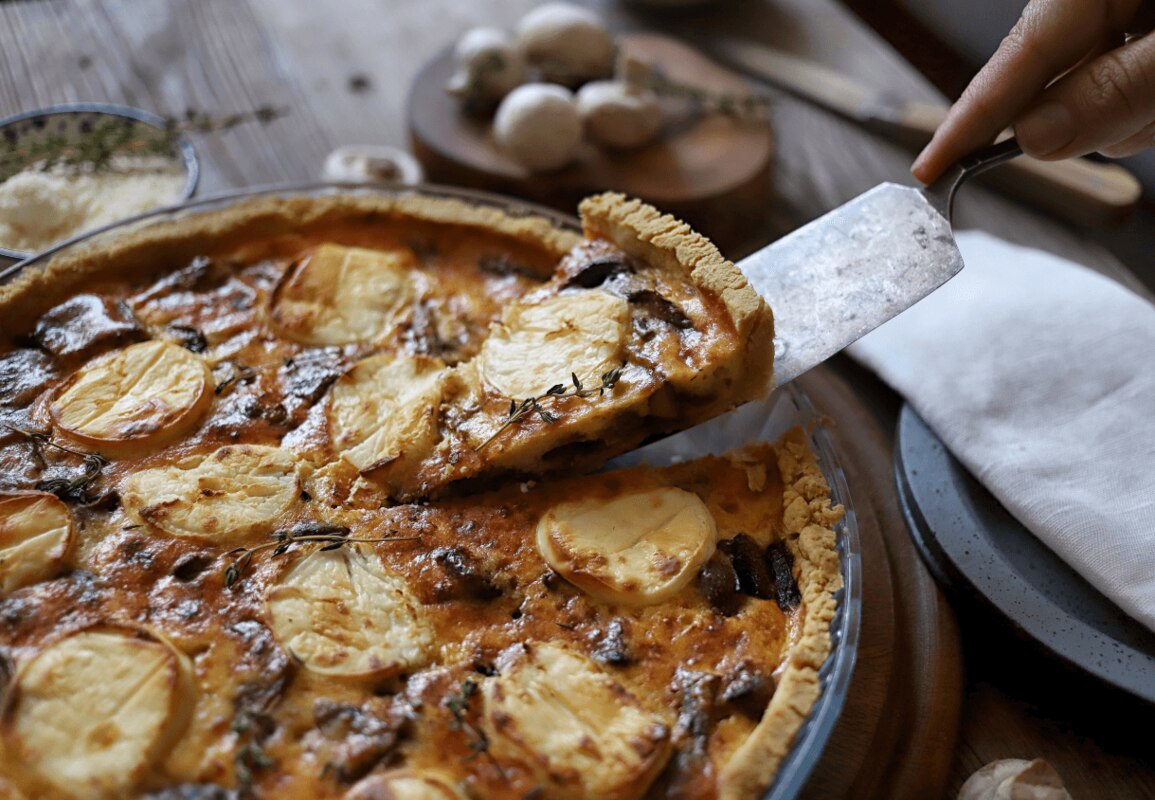 tarte rustique aux champignons et chèvre