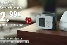 Zoom sur le tensiomètre de poignet Lidl à 12,99€
