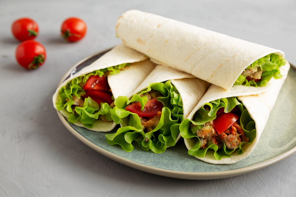 Wraps thon, salade, tomates